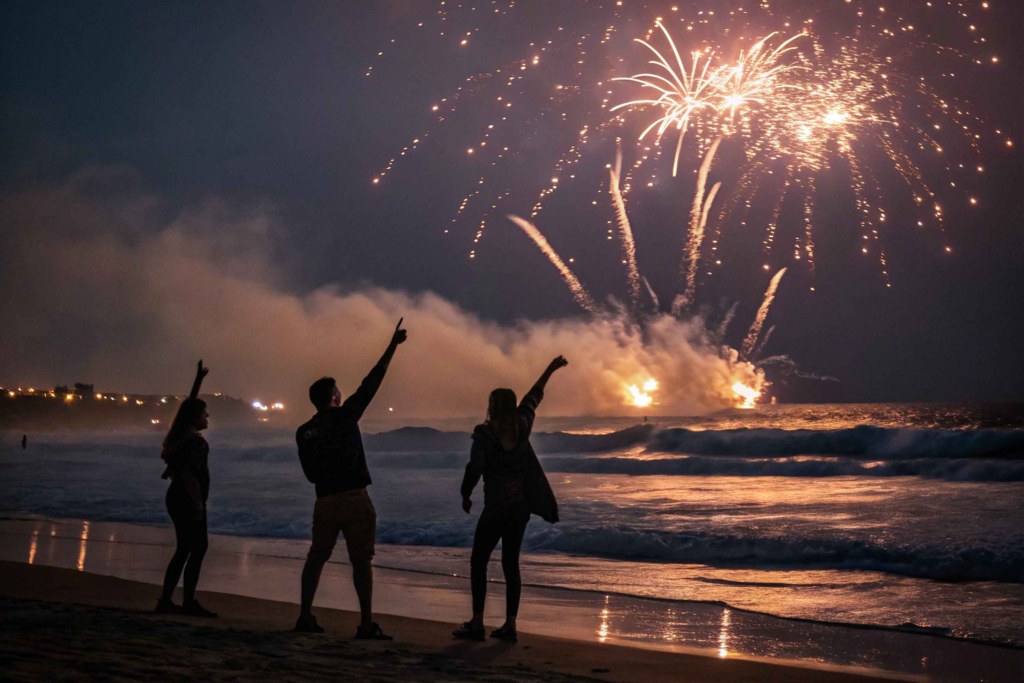 celebración fin de año playa